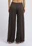 Pantalone ampio con costina lurex - NOCCIOLA