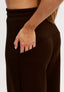 Wide-leg scuba trousers - BROWN