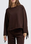 Wide-leg scuba trousers - BROWN