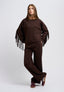 Wide-leg scuba trousers - BROWN