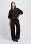 Pantalone ampio in ciniglia - MARRONE