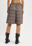 Bermuda tartan con applicazione - MARRONE