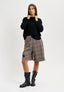 Bermuda tartan con applicazione - MARRONE