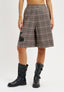 Bermuda tartan con applicazione - MARRONE