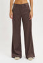 Pantalone gessato gamba dritta - NOCCIOLA