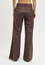 Pantalone gessato gamba dritta - NOCCIOLA