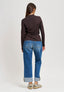 Jeans a vita alta con risvolto - JEANS