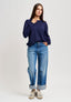 Jeans a vita alta con risvolto - JEANS