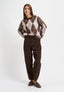 Pantaloni baggy in velluto a coste - MARRONE