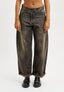 Pantalone jeans balloon vita alta - GRIGIO SCURO