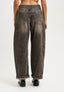 Pantalone jeans balloon vita alta - GRIGIO SCURO