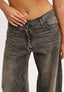 Pantalone jeans balloon vita alta - GRIGIO SCURO