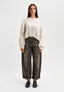 Pantalone jeans balloon vita alta - GRIGIO SCURO
