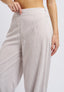 Pantalone in velluto con zip sul fianco - AVORIO