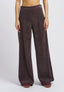 Pantalone in velluto con zip sul fianco - MARRONE