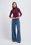 Pantalone in velluto con zip sul fianco - AVIO