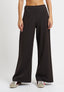Pantalone palazzo a vita alta con zip laterale - MARRONE
