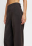 Pantalone palazzo a vita alta con zip laterale - MARRONE