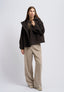 Pantalone con cintura in velluto - BEIGE