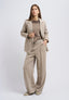 Pantalone con cintura in velluto - BEIGE