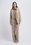 Pantalone con cintura in velluto - BEIGE
