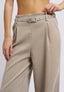 Pantalone con cintura in velluto - BEIGE