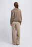 Pantalone con cintura in velluto - BEIGE