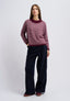 Pantalone con cintura in velluto - BLU