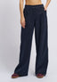 Pantalone con cintura in velluto - BLU