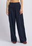 Pantalone con cintura in velluto - BLU