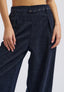 Pantalone con cintura in velluto - BLU