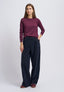 Pantalone con cintura in velluto - BLU