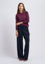 Pantalone con cintura in velluto - BLU
