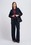 Pantalone con cintura in velluto - BLU
