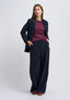 Pantalone con cintura in velluto - BLU