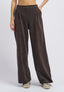 Pantalone con cintura in velluto - MARRONE