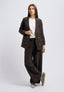 Pantalone con cintura in velluto - MARRONE