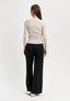 Pantalone palazzo mano lana elastico retro - NERO