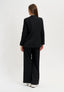 Pantalone palazzo mano lana elastico retro - NERO