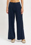 Pantalone palazzo mano lana elastico retro - BLU