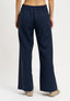 Pantalone palazzo mano lana elastico retro - BLU