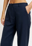 Pantalone palazzo mano lana elastico retro - BLU