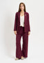Pantalone palazzo mano lana elastico retro - BORDEAUX