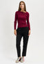 Pantalone sigaretta mano lana - NERO