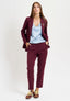 Pantalone sigaretta mano lana - BORDEAUX