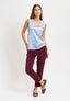 Pantalone sigaretta mano lana - BORDEAUX