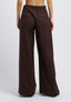 Pantalone gessato con paillettes - MARRONE