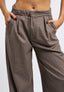 Pantalone ampio in pied de poule - CAMMELLO