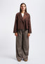 Pantalone ampio in pied de poule - CAMMELLO