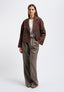 Pantalone ampio in pied de poule - CAMMELLO